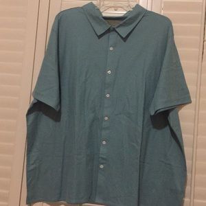 Men’s Soft Teal Button-up Polo
